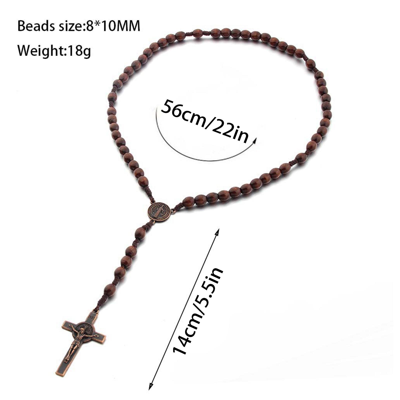 Catholic Rosary Pendant Christian Jesus Necklace Religious Jewelry for Women