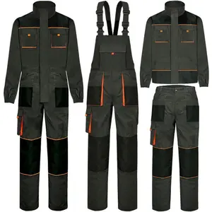 Men's Work Suit with Multiple Pockets Wear-Resistant for Car Maintenance & Work Safety Overalls Menswear Clothes Uniforms Workwear