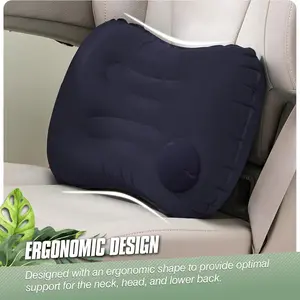 Ultralight Inflatable Travel Pillow, Ultra Light and Compact, Ideal for Neck & Lumbar Support, Perfect for Camping, Beach, Hiking, Napping, Desk Rest, Travel Neck Cushion