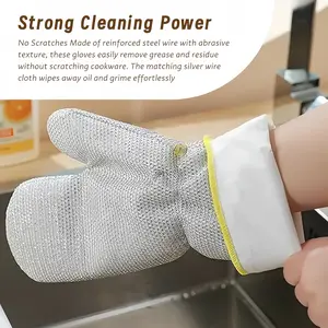 Multipurpose Dishwashing Wire Gloves, 2026 New Steel Wire Cleaning Kitchen Gloves with PVC Lining, No Fray Durable Design