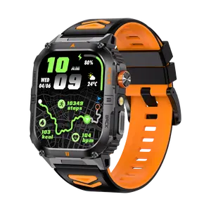 Men Smartwatch for iPhone Android, 2.0" AMOLED Sports Watch with 1000mAh Battery, LED Flashlight, 170+ Sport Models, IP68 Waterproof, Compass, Pedometer, Sport Mode, Sleep, Activity Tracker Fitness Watches - Gifts for Father's Day and Men