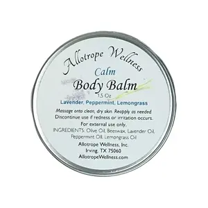 Calm Body Balm - Scented Natural Salve Essential Oil Blend with Lavender Peppermint & Lemongrass Oils for Nourishing Moisture