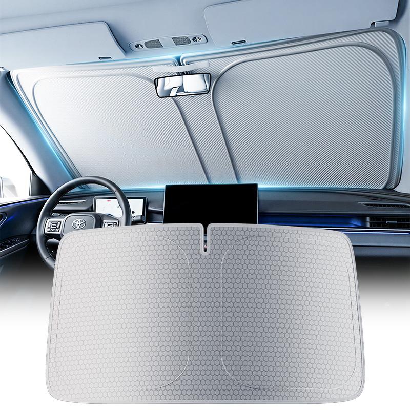 2026 Latest foldable car windshield sunshade,thickened design privacy shield, effectively blocks UV Rays, suitable for sedans, SUVs, and MPVs,Graphene,Please specify the vehicle model, size, and color in the order notes.