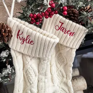 Personalized Embroidered Christmas Stocking | Cable Knit Stocking | Holiday | Ships Fast!
