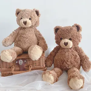 Soft Anime-Style Bear Plush Toy - Light Brown/White, Cozy Multi-Occasion Soft Cuddly Gift for Birthdays, Valentine’s Day | Room Decor