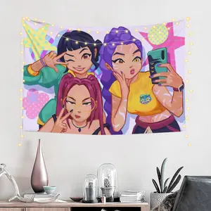 Kpop Demon Hunters Tapestry Wall Hanging 60*40inch - Vibrant Birthday Party Background Banner for Living Room Bedroom Dorm Decoration, Perfect Gift