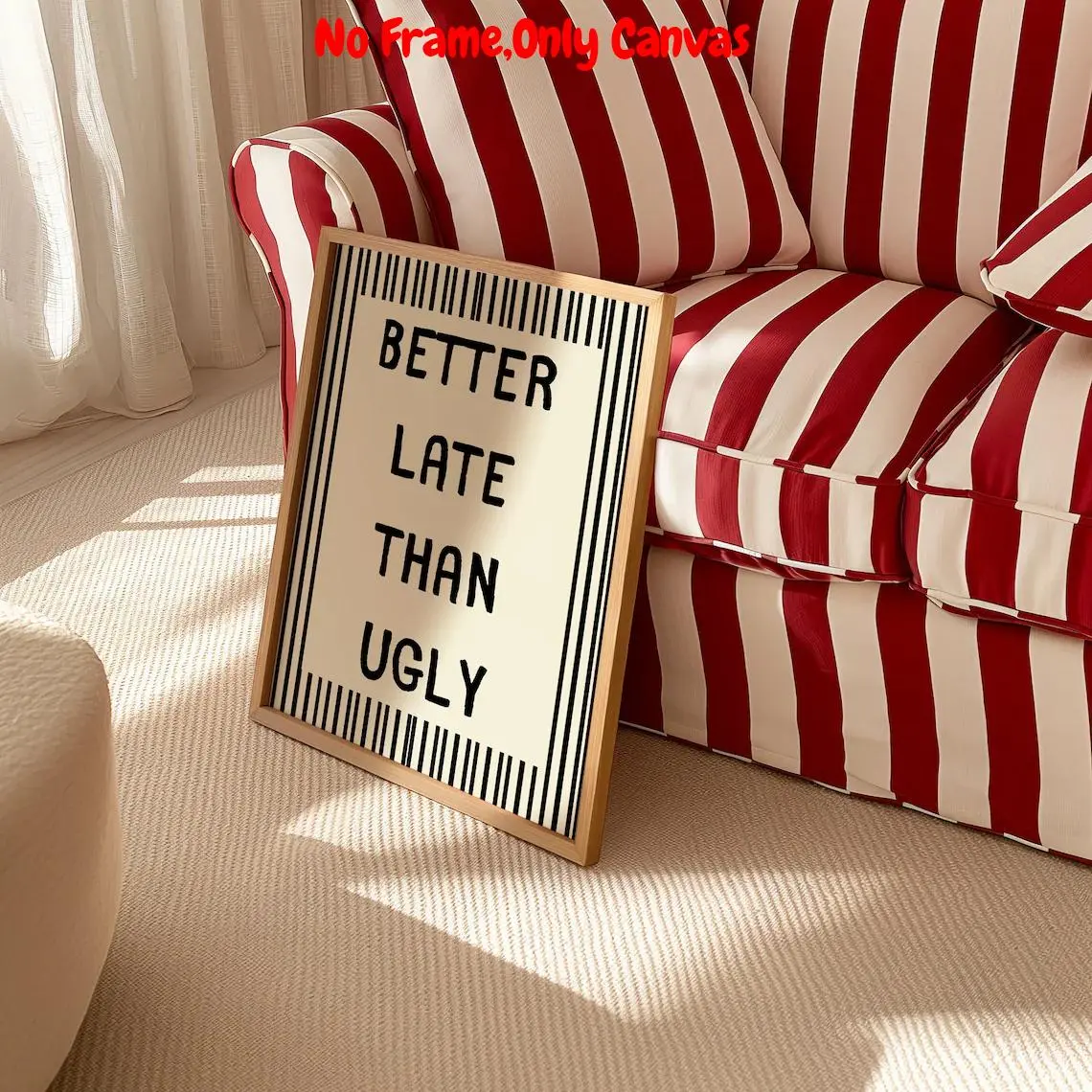 1pc, Wall arts, Wall decor pictures, Modern Posters, Unframed Painting, Modern home decor, Better late than ugly, Girly wall art, Makeup prints, Preppy posters, Quote prints, living room decor, housewarming gift