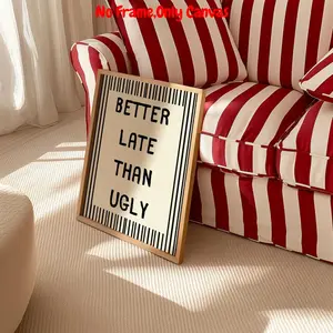 1pc, Wall arts, Modern Posters, Modern home decoration, Better late than ugly, Girly wall art, Makeup prints, Preppy posters, Quote prints, Standalone room decor, room decor, living room decor, bedroom decor aesthetic, housewarming gift, unframed
