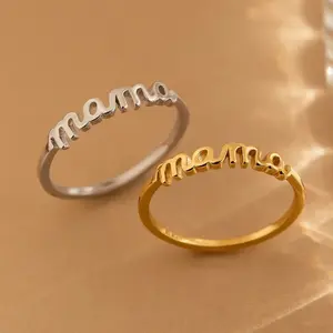 "To Mom" ​​— A Simple, Plain-Band Ring with Lettering | A Versatile & All-Matching Mother's Day Gift | An Ideal Anniversary Present