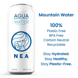 NEA Canned Water Natural Alpine Mountain Spring Water 12 Pack Aluminum Can Drinking Water Plastic Free BPA Free Infinitely Recyclable No Metallic Taste Clean Crisp Premium Eco Friendly Sustainable Water Coral Reef Mission 16.9 fl oz Case