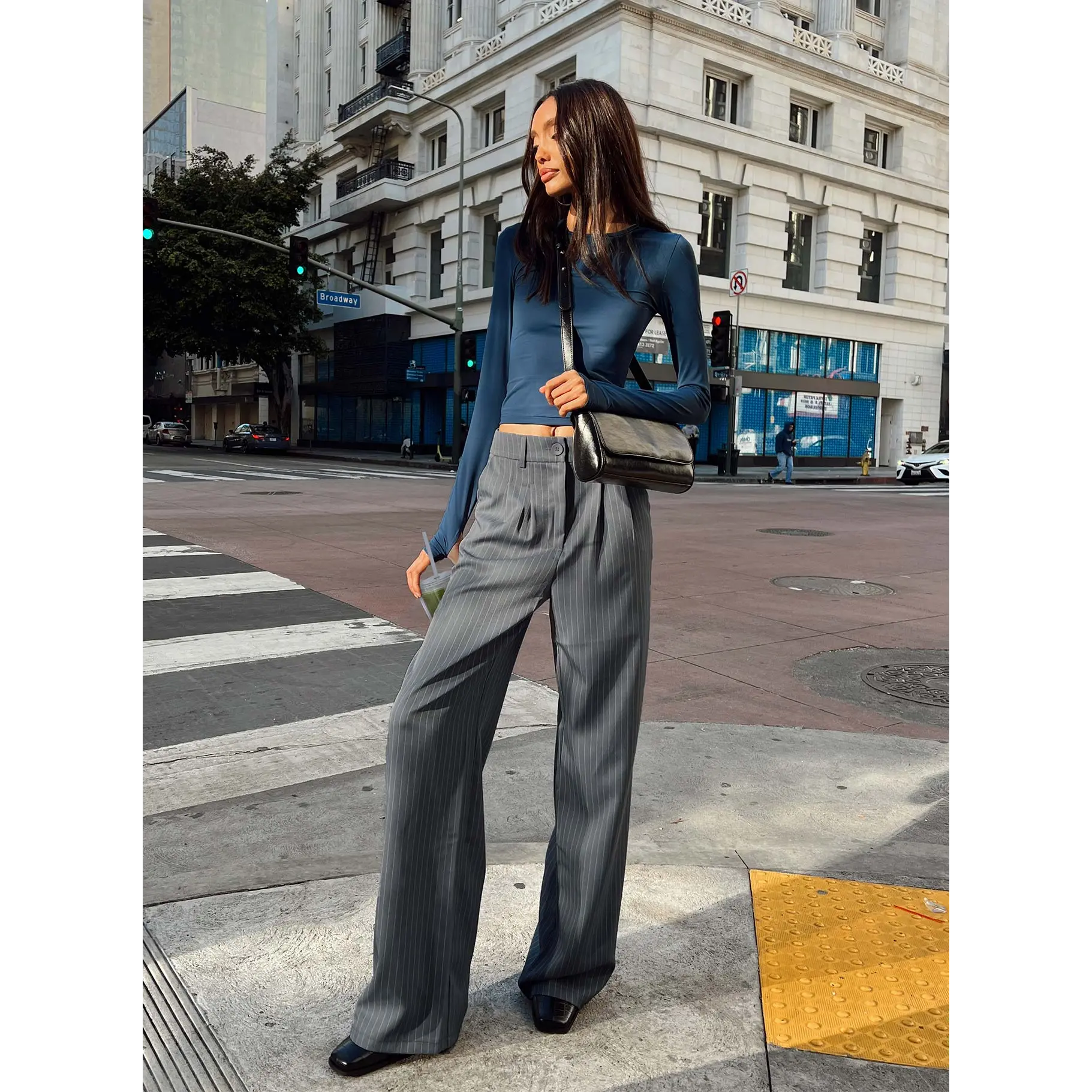 Archer Pants Pinstripe Grey