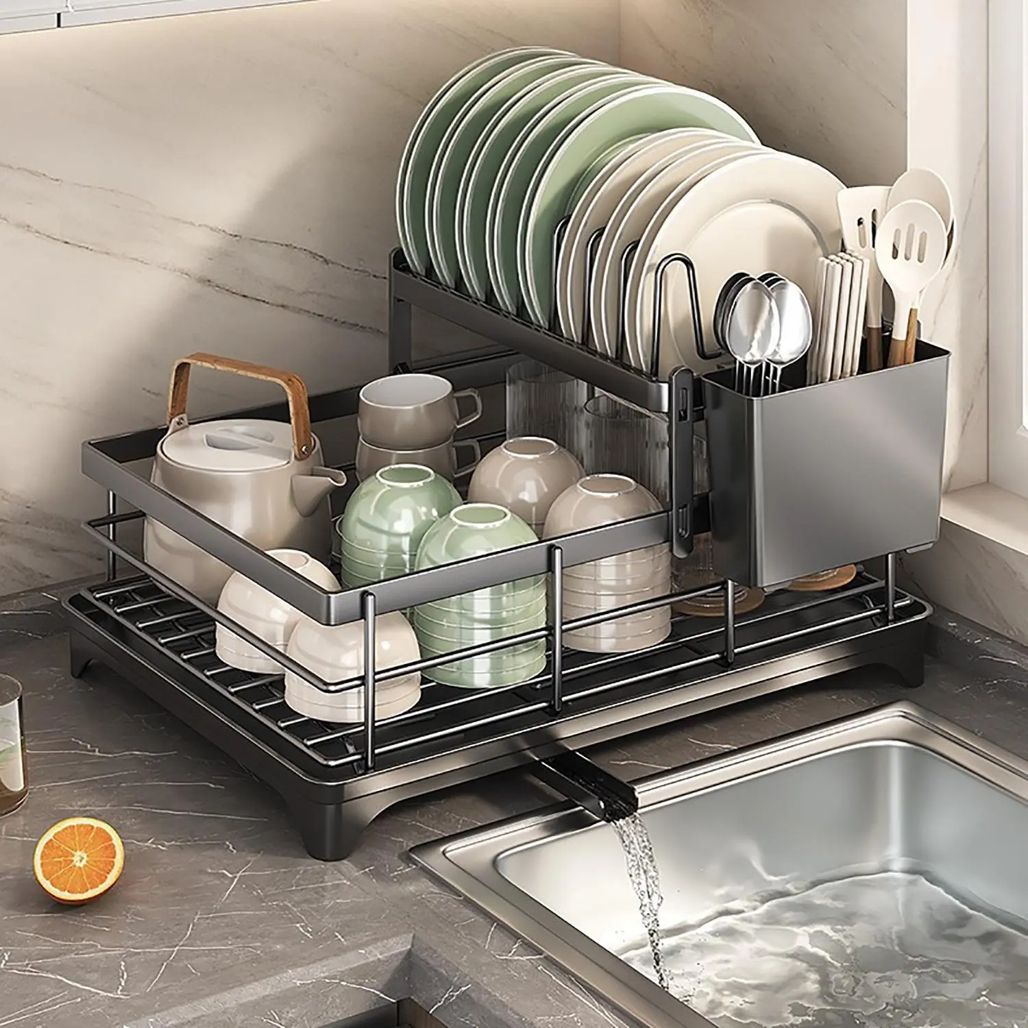 Kitchen Dish Drying Rack, Kitchen Dish Storage Rack, Dish Drain Bowl Tray Rack, Countertop Dish Filter Rack, Kitchen Storage Organizer, Dish Racks