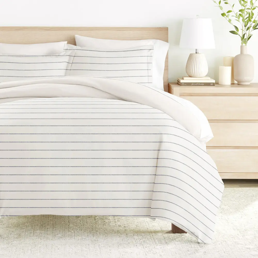 Harbor Striped Pattern 3-Piece Reversible Duvet Cover Set
