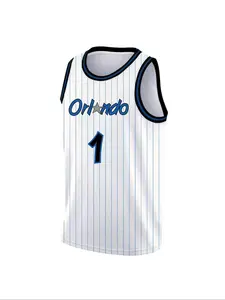 Men's Basketball Jersey 1 white Vintage Embroidered Casual Training Tee V-Neck Short Sleeve, Loose-Fitting Sportswear for All Seasons Embroidery Jersey