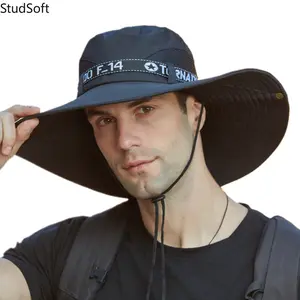 2026 New Breathable Sunscreen Fishing Hat for Summer Outdoors Men's Extra Large Brim Sun Hat to Cover Face