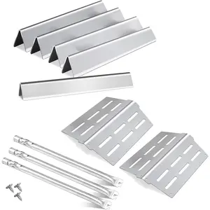 Flavorizer Bars,Heat Deflectors and Grill Burner for Weber  300 Series Grills with Front Control Knob,  S310 S320 S330 E310 E320 E330,for Weber 7620 7621