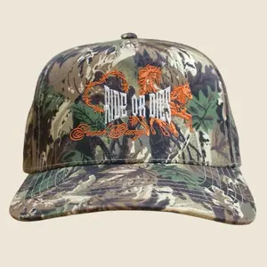 Stolen Heart Hat - Camo Trucker Hat - Embroidered EvanJoseph hat - Cotton blend 5 panel mid-profile baseball cap