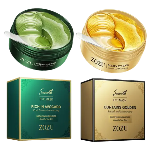 Avocado & Gold Eye Mask, Use Avocado Eye Mask During The Day And Gold Eye Mask At Night – Natural Moisturizing Eye Mask, Reduces Puffiness, Soothing Dry Skin, Eye Care Product For Daily Use