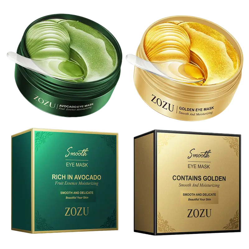 Avocado & Gold Eye Mask, Use Avocado Eye Mask During The Day And Gold Eye Mask At Night – Natural Moisturizing Eye Mask, Reduces Puffiness, Soothing Dry Skin, Eye Care Product For Daily Use