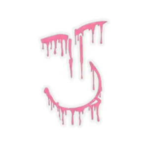 Dripping Pink Smile Sticker | Kiss-Cut Sticker