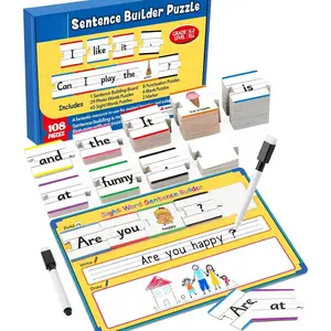 Sentence Building,Sight Word Games for Kindergarten 1st 2nd Grade Classroom Must Haves,Montessori Phonics Reading Learning Games,Speech Therapy Special Education Manipulative Toy for Teacher