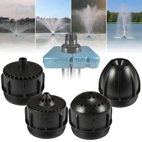 Goldlife N3 Series Round ABS Plastic Fountain Nozzle Kit Pack (D88x80mm) - 4-in-1, No Pump, Tool-Free Installation, Dual-Function Magic Multi-Pattern Flow, Elegant Sprays, Outdoor Pond Garden Replacement Head