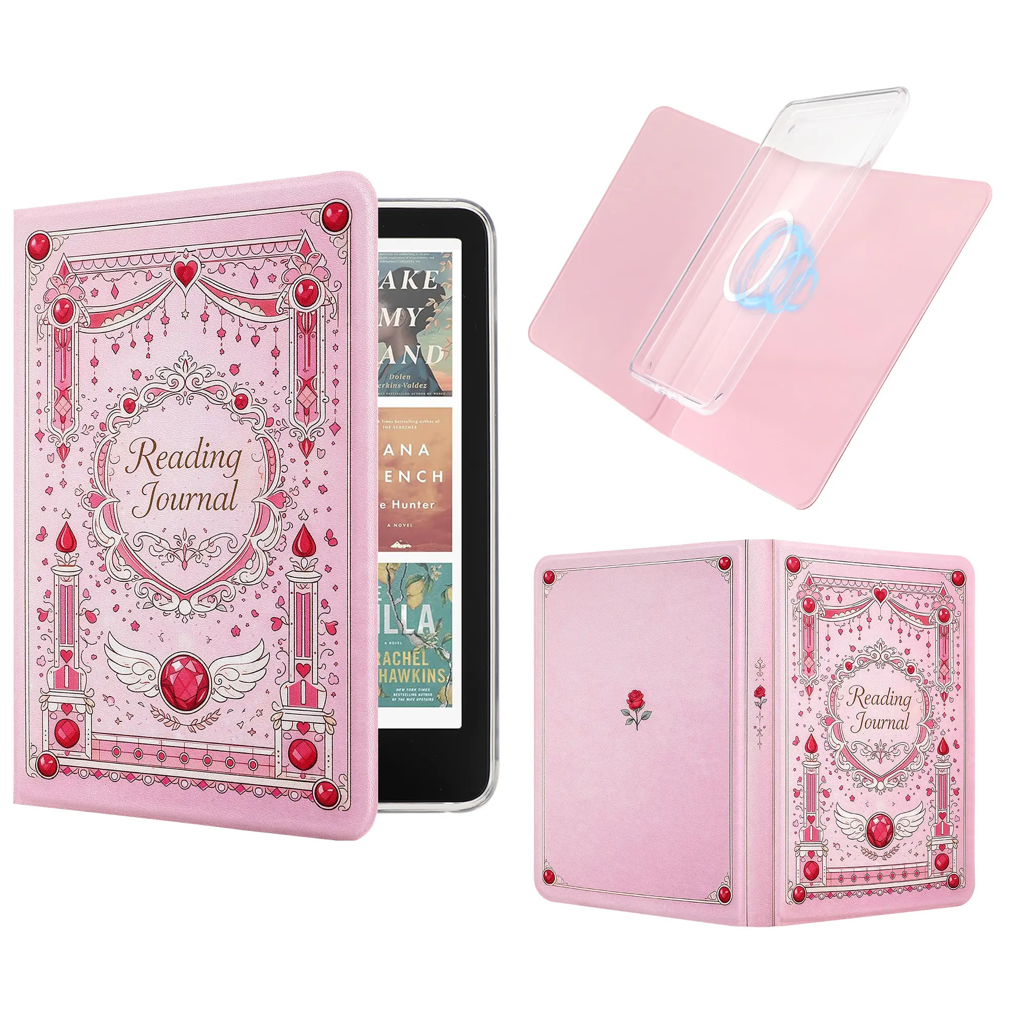 2-in-1 Magnetic Detachable PU Leather Tablet Case with Transparent Back & Auto Wake/Sleep - Reading Protection Casing for 6", 6.8", 7" Kindle - Computer Accessories, Electronics Tablet Accessories
