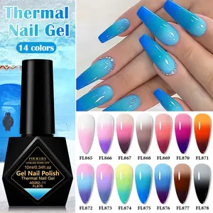 10ML Temperature Changing Gel Nail Polish - Thermal Sensitive Ombre Gradient, Alcohol-Free, Soak Off Gel, Salon & Home Use, Autumn Winter Nail Art Essentials, Nail Art Manicure Gel Varnish, Nail Art Supplies, Nail Art Essentials, Nail Art Varnish