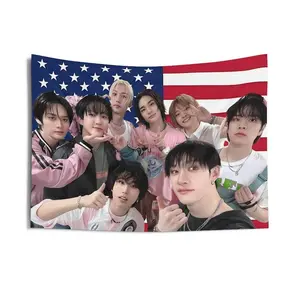 Skz Member American Flag, SKZ member Kpop flag, Gift for Stray Fan, kpop SKZ flag, Skz Merch, Kpop Wall Decor  | Aesthetic Kpop Wall Decor & Essential SKZ Merch