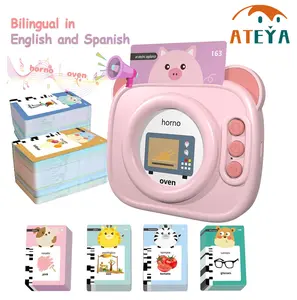 【Christmas Gifts】Bilingual English & Spanish ATEYA Talking Flash Cards for Kids -560 Bilingual (Eng/Span)+224 English Sight Words, Montessori Educational Sensory Learning Gift