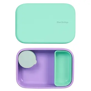 Kids Silicone Lunch Box + Divider & Sauce Container by Blue Ginkgo