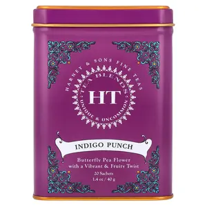 Harney & Sons HT Tea Blends, Indigo Punch, Caffeine Free, 20 Sachets, 1.4 oz (40 g)