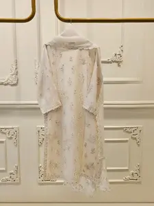 Aghanoor 3 Piece - Pure Organza Embroidered Suit