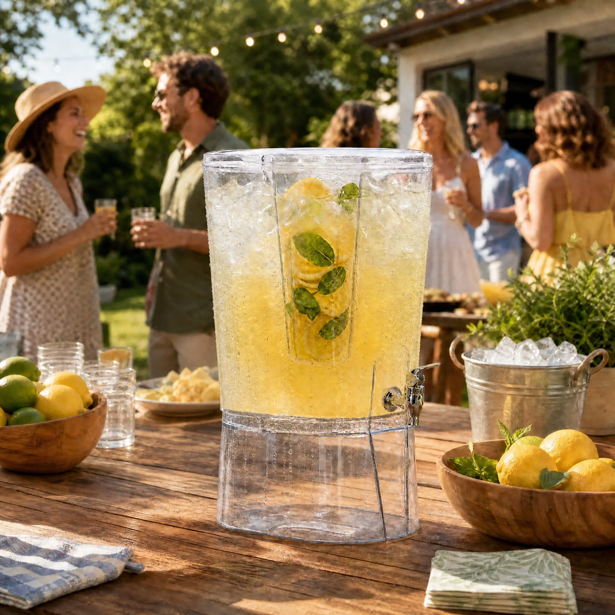 Lifewit 2.1 Gallon Drink Dispenser with Filter Column & Stand, BPA-Free Clear Beverage Container for Juice, Tea & Lemonade, 8L Capacity with Leak-Proof Spigot, Party-Ready Beverage Server summerwins