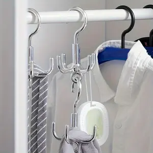 5pcs Four-jaw Hook, Rotatable Hook, Multi-purpose Bag Hook, Swivel Hook