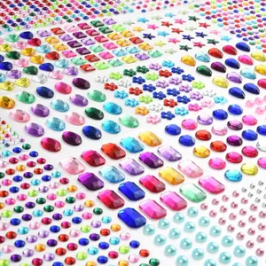 2102 count  Stickers, Self Adhesive  for Crafts Bling Rhinestones for Crafts, Assorted Shapes Jewels Rhinestones Stickers, Muticolor