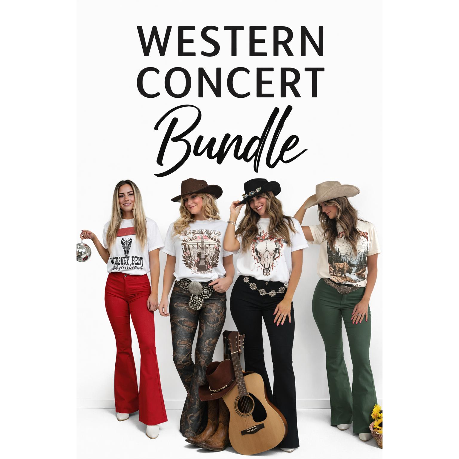 Western Country Roads Concert Bundle (1 Flare  1 Western Tee)