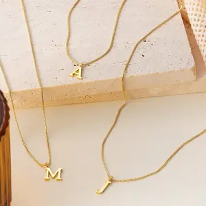 AurumGlow Gold Initial Dainty Necklace for Women with Tiny A-Z Pendant Choker, Trendy Cute Personalized Gold Jewelry Necklace for Teen Girls