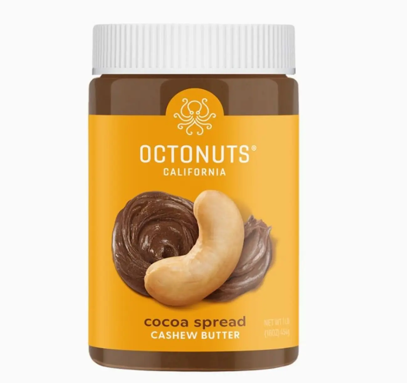 Octonuts Cocoa Cashew Spread – 16 oz, Chocolate Nut Spread, Gluten-Free, Vegan, Non-GMO, Soy and Dairy-Free, Peanut-Free, No Palm Oil – Smooth Cocoa Cashew Cream for Guilt-Free Treats & Snacks