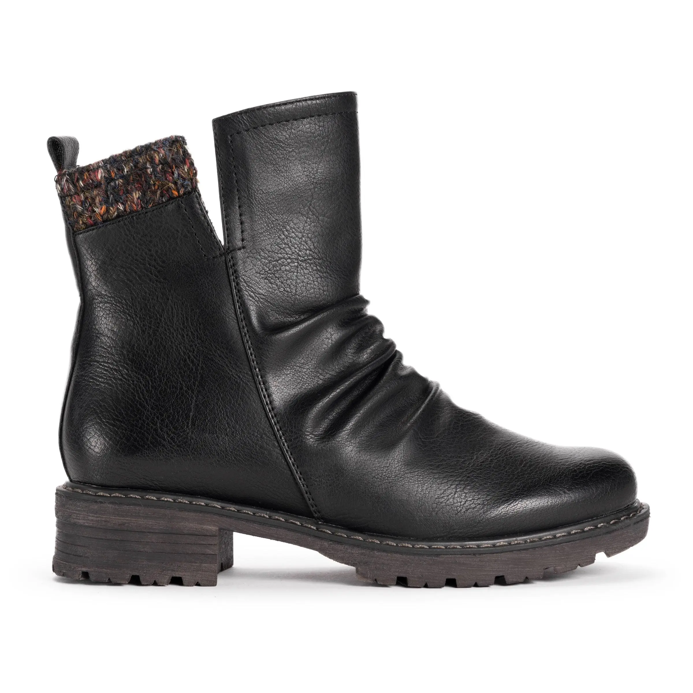 Muk Luks Women's Banff Logger Ankle Boots, Casual Polyurethane Walking Shoes with a Knit Cuff and Memory Foam Insole