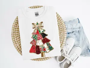 Patch Christmas Tree Shirt or Sweatshirt