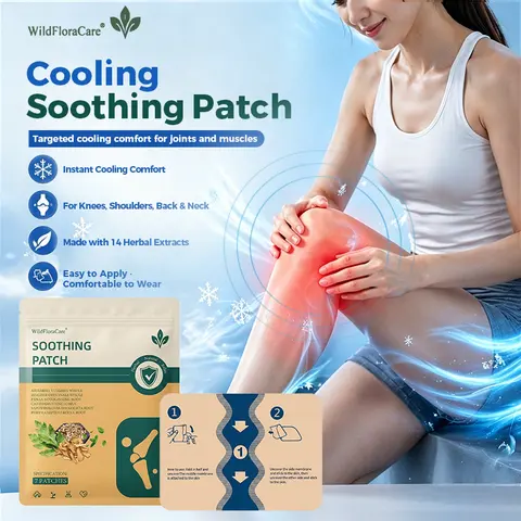 WildFloraCare Targeted Cooling Comfort Patch, 7 Count for Knees, Back, Neck & Shoulders