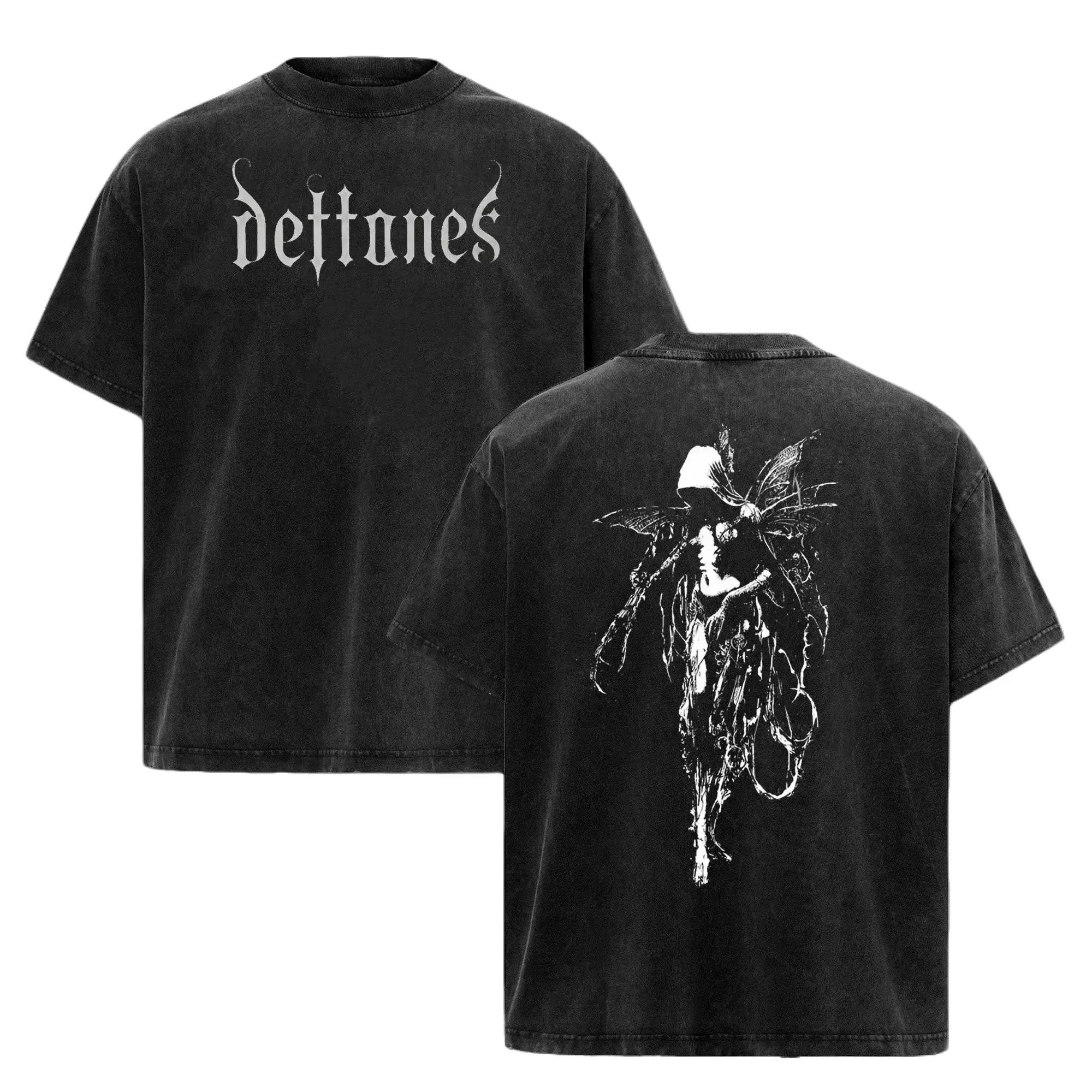 Deftones Heavy Metal Graphic Tee, Vintage Washed Rock Band T-Shirt, Music Graphic Shirt, Retro Band Tee, Heavyweight Cotton Oversized Streetwear Shirt, Unisex Short Sleeve Vintage T-Shirt