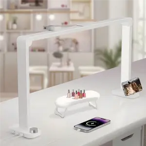 LED Desk Lamp ,LED Nail Tattoo Beauty Lamp  with Phone Holder 5 Color Temps & 10 Brightness Levels , Charging Phone