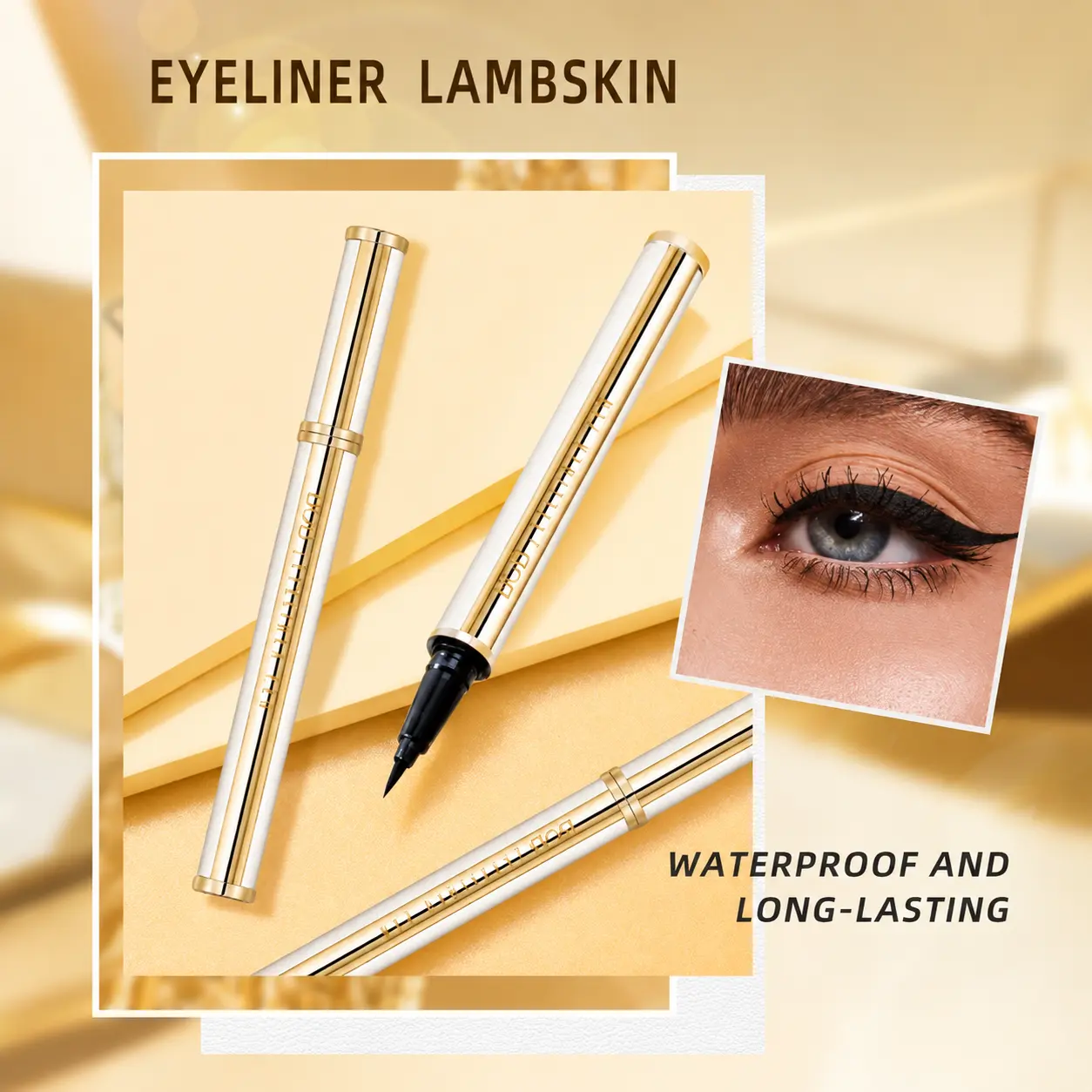 Black Ultra-Fine Tip Liquid Eyeliner Pen - Waterproof, Sweatproof, Smudgeproof, Quick-Drying, Smooth Ink Flow, Long-Lasting Eye Makeup for Beginners