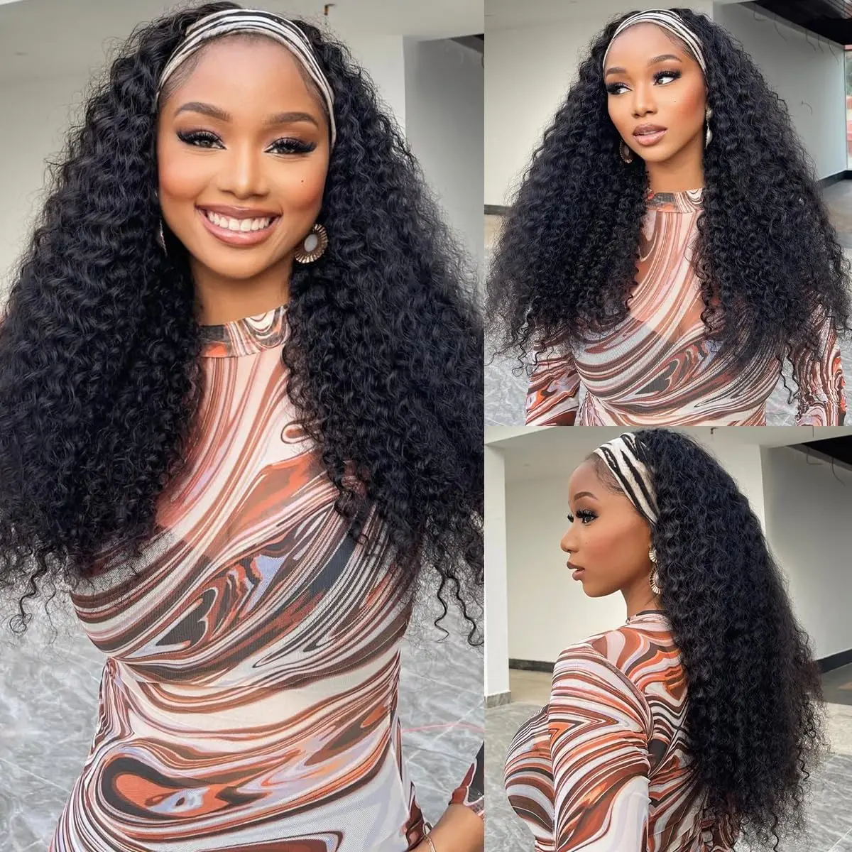 KinKy Curly  --Headband Wig