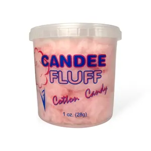 Cotton Fluff Candy Bucket - Sweet And Soft Cotton Candy - 1 oz Cotton Candy Bucket Snack Bonbon