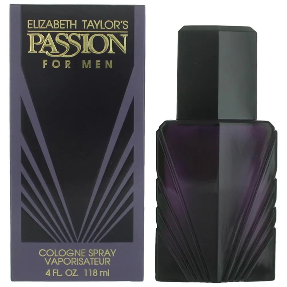 Elizabeth Taylor Passion for Men Cologne Spray - 4oz Dreamy Floral Musk Floral EDP Spray, Long-Lasting Fragrance for Men