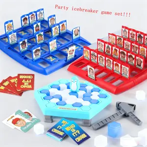 Party Icebreaker Game Set, Guess Who + Penguin Rescue Action Game, Desktop Logic Puzzle Adult Game, Suitable for Parties and University Icebreakers