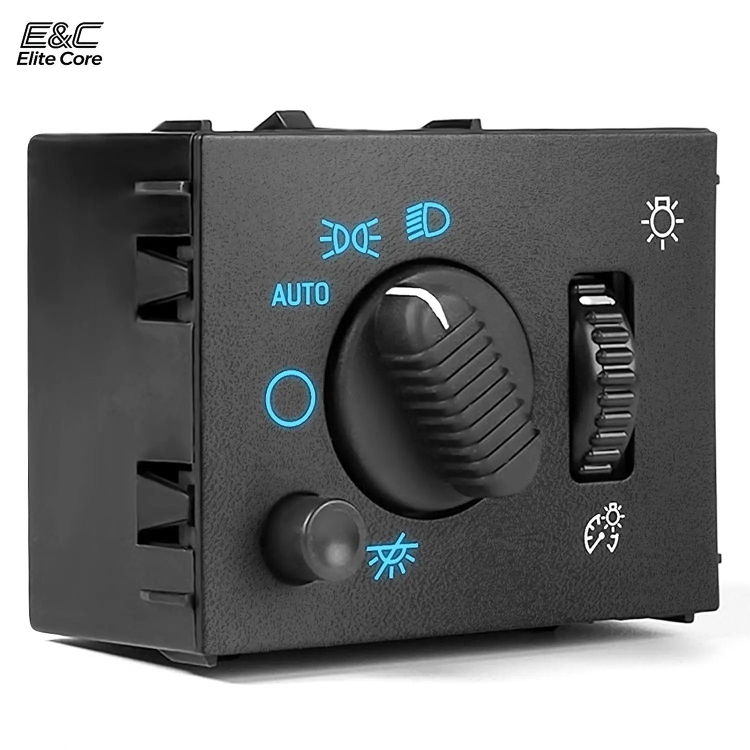 Blue LED Dashboard Headlight Dimmer Switch - Fits 2003-2006 Chevy/GMC/Cadillac (Escalade,Avalanche,Silverado,Suburban,Tahoe,Sierra,Yukon), Easy Plug-In Install, Durable OE Specs Parts, Matches OEM #s 19381535, Ideal for Night Use